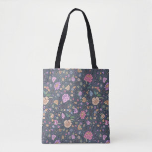 Tote Bag Couleurs Dusty Élégant Whimsical Coloré Floral
