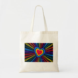 Tote Bag Couleurs gays Coeur Arc-en-ciel Motif différent LG