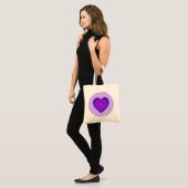 Tote Bag Couleurs pastel & coeurs violets battre (Devant (modèle))