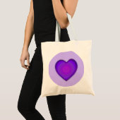 Tote Bag Couleurs pastel & coeurs violets battre (Devant (produit))