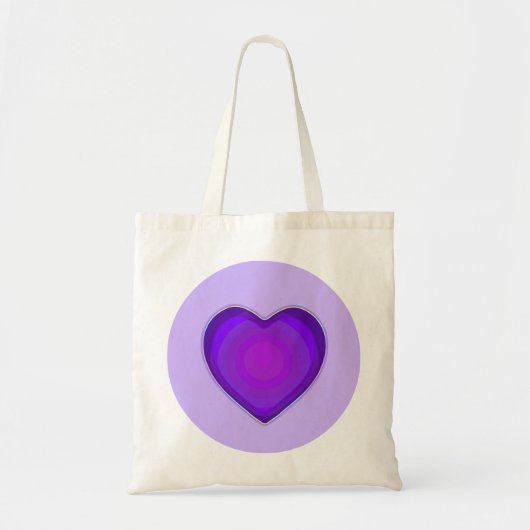 Tote Bag Couleurs pastel & coeurs violets battre (Devant)
