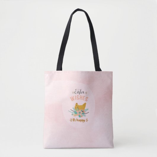 Tote Bag Couleurs pastel Design d'art de Pâques (Devant)