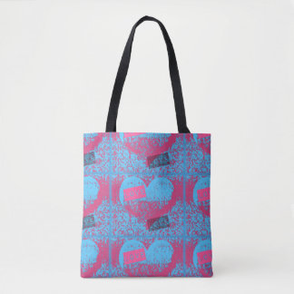 Tote Bag Couleurs rétro Love Heart Motif