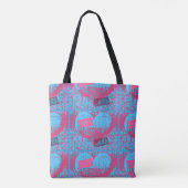 Tote Bag Couleurs rétro Love Heart Motif (Dos)