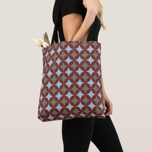 Tote Bag Couleurs rétro Mi-Siècle Cercles modernes (De près)