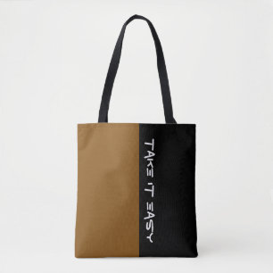 Tote Bag Couleurs simples BROWN & texte