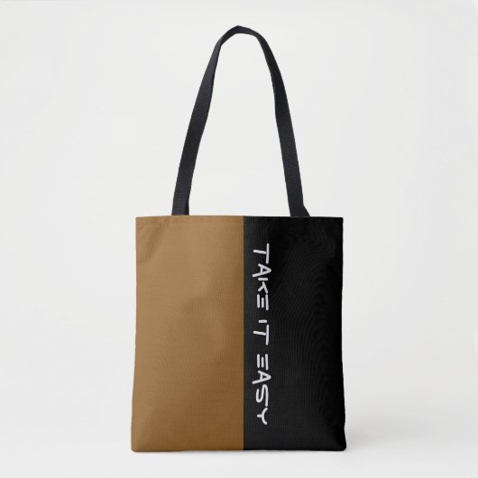 Tote Bag Couleurs simples BROWN & texte (Devant)