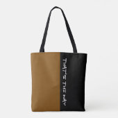 Tote Bag Couleurs simples BROWN & texte (Dos)