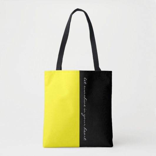 Tote Bag Couleurs simples LEMON JAUNE & votre texte (Devant)