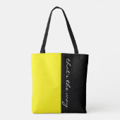 Tote Bag Couleurs simples LEMON JAUNE & votre texte (Dos)