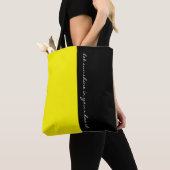 Tote Bag Couleurs simples LEMON JAUNE & votre texte (De près)