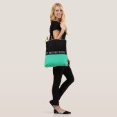 Tote Bag Couleurs simples MINT & votre texte (Sur le modèle)