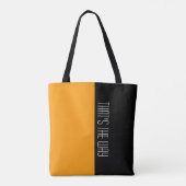 Tote Bag Couleurs simples ORANGE & votre texte (Dos)