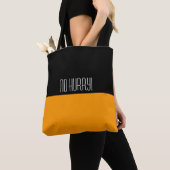 Tote Bag Couleurs simples ORANGE & votre texte (De près)