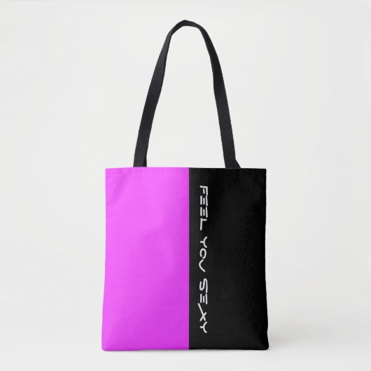 Tote Bag Couleurs simples PINK & votre texte (Devant)