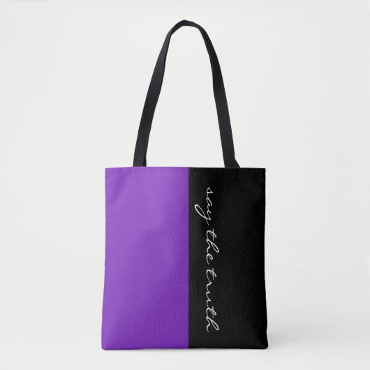 Tote Bag Couleurs simples PURPLE & votre texte (Devant)