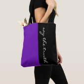 Tote Bag Couleurs simples PURPLE & votre texte (De près)