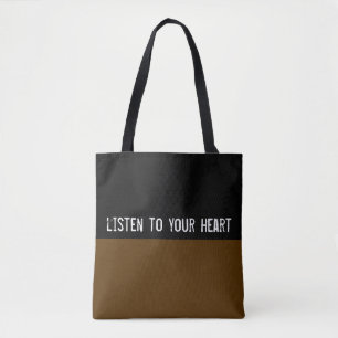 Tote Bag Couleurs simples SOMBRE BROWN & votre texte