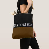 Tote Bag Couleurs simples SOMBRE BROWN & votre texte (De près)