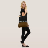 Tote Bag Couleurs simples SOMBRE BROWN & votre texte (Sur le modèle)