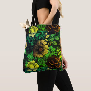 Tote Bag Couleurs uniques Vintage imprimé floral