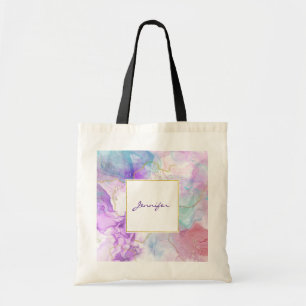 Tote Bag Couleurs violettes, vertes, roses, élégantes