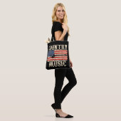 Tote Bag Country Music Guitar American Flag (Sur le modèle)