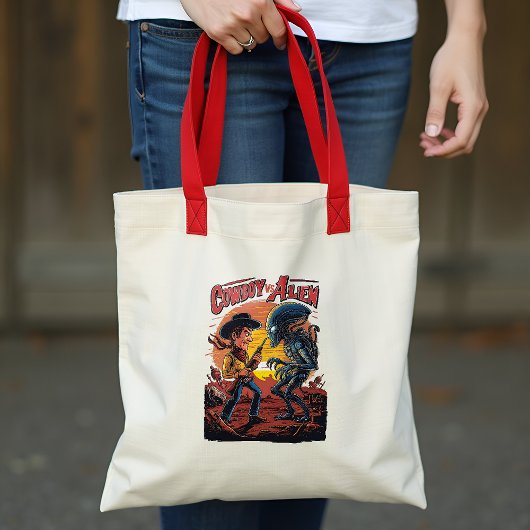 Tote Bag Coup de feu à Sundown - Cowboy vs Alien