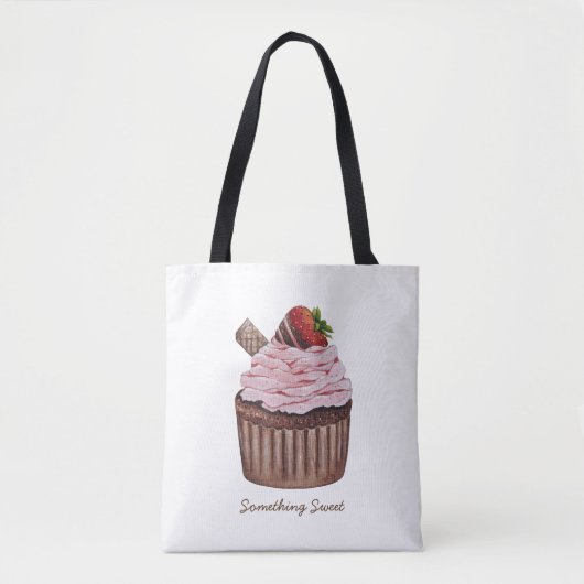Tote Bag Coupe De Fraise Cute À L'Aquarelle (Devant)