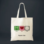 Tote Bag Couper Baton Twirler Majorette personnalisée<br><div class="desc">Joli cadeau pour un tournevis à bâton. Les Majorettes adoreront ce joli panneau de paix,  son coeur et son design de matraque. Peace Love Twirl avec votre monogramme.</div>