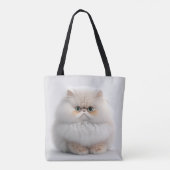 TOTE BAG COUPER CHAT PERSAN BLANC GRAS FLUFFY (Dos)