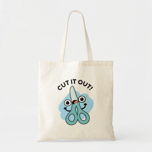 Tote Bag Coupez-Le Drôle Ciseaux Puns (Devant)