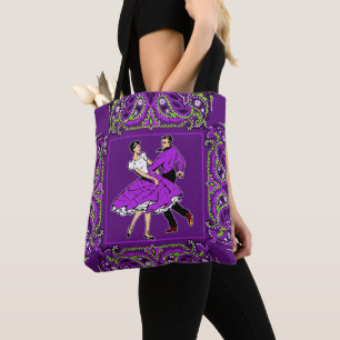 Tote Bag Couple de danse carré violet W/ Bandana