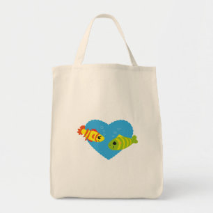 Tote Bag Couple de poissons mignons Saint-Valentin Aquarium