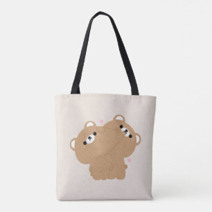 Tote Bag Couple d'ours Brown mignon