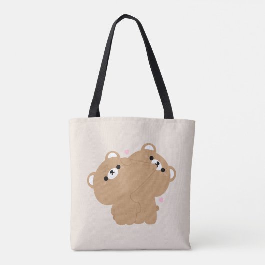 Tote Bag Couple d'ours Brown mignon (Dos)