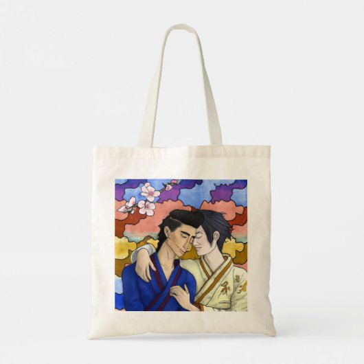 Tote Bag Couple Gay Dans Le Style De L'Art Japonais Ukiyo-e (Dos)
