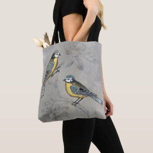 Tote Bag Couples argentés d'oiseau de la volière