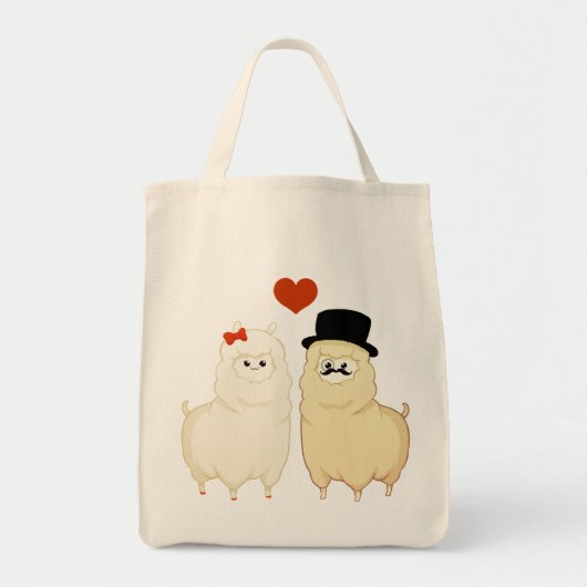 Tote Bag Couples de fantaisie mignons d'alpaga (Devant)
