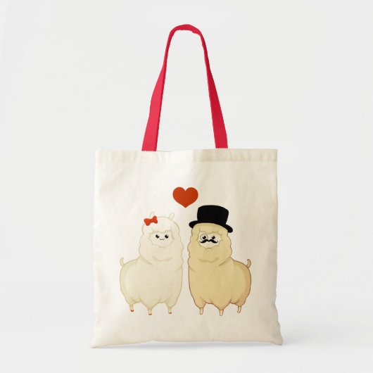 Tote Bag Couples de fantaisie mignons d'alpaga (Devant)