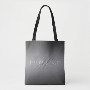 Tote Bag Couples Nom et nom de famille Monogramme Gradient