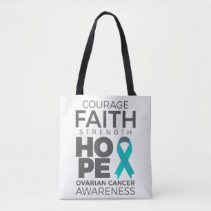 Tote Bag Courage Foi Force Espoir Sensibilisation aux ovair