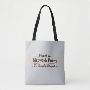 Tote Bag Courant en miaulements et ronrons Cadeau drôle pou