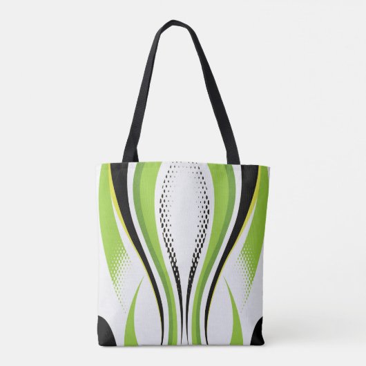 Tote Bag Courbe Abstraite blanche et noire (Dos)