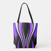 Tote Bag Courbe Abstraite violette blanche et noire (Dos)