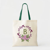 Tote Bag Courbe d'aquarelle violet et rose (Devant)