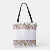 Tote Bag Courbe fleurie printemps été fleurs roses vert lea (Dos)