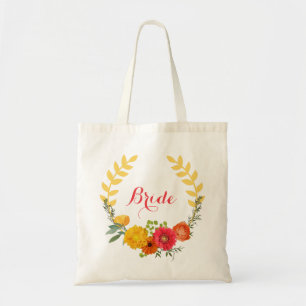 Tote Bag Courbe florale colorée