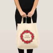 Tote Bag Courbe rouge Poinsettia (Devant (produit))
