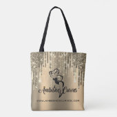 Tote Bag Courbes de mode dorée du journal personnalisé (Dos)
